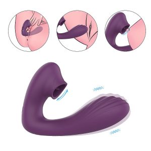 Vibrador de Ponto G e Clitóris com Língua