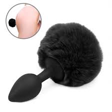 Plug Anal em Silicone - Pompom de Coelho - Tamanho - P- Importado
